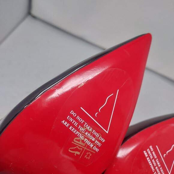 Christian Louboutin Patent Black Iriza Leather Half-d'Orsay Pump Heel Shoe - Picture 10 of 12